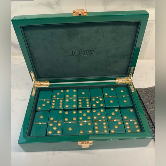J. Crew Other - NWOT J. Crew Forest Green Domino Set with Gold Accents